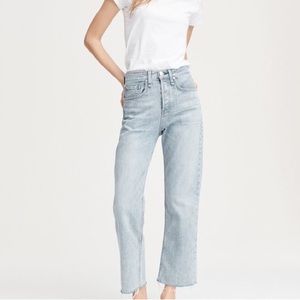 RAG & BONE Maya High Rise Ankle Straight Icy Blue Jeans 28